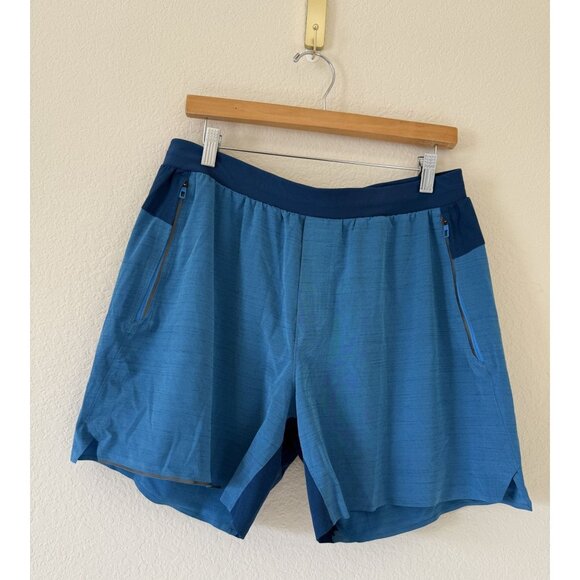 Lululemon Men's Neo Blue Switch Up Shorts Size Extra Large Linerless Running - Picture 1 of 6